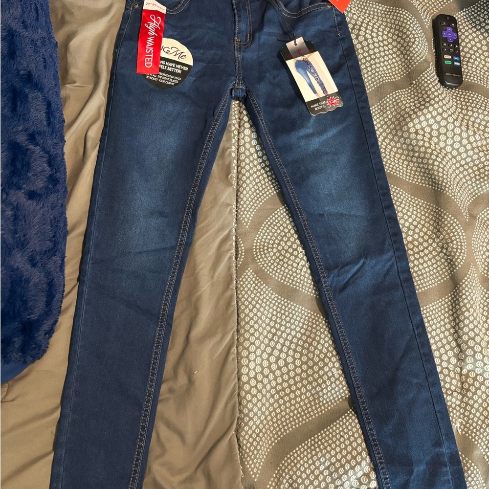High-Waisted Blue Jeans